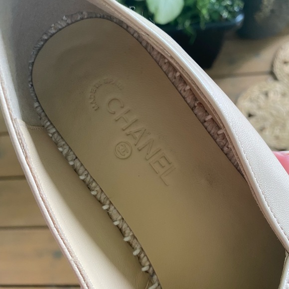 Chanel Camellia Studded Lambskin Espadrill Flats - Picture 7 of 9